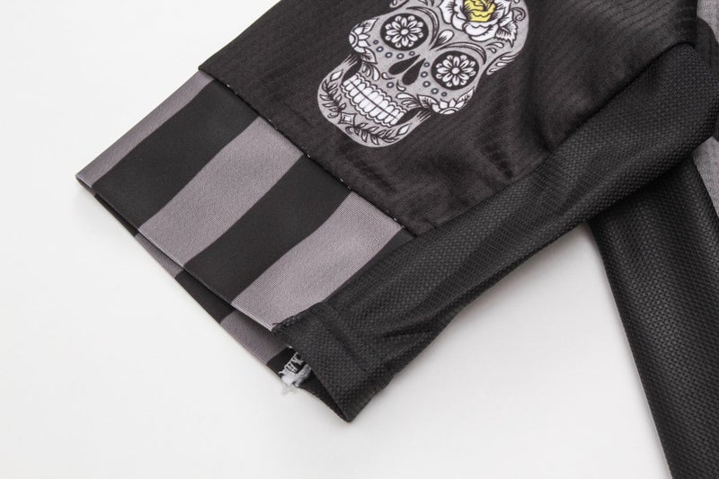 Weimostar Men's Cycling Jersey Men Mountain Bike Jerseys Short Sleeve Tops Cuff (Black Skull Flower XL) - Image 4